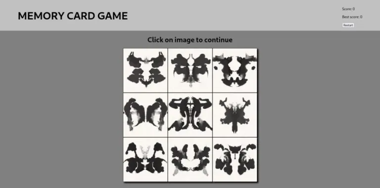 Memory card game
